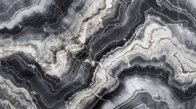 Marble texture background in black and white, natural stone pattern
