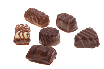 chocolate candies isolated