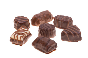 chocolate candies isolated