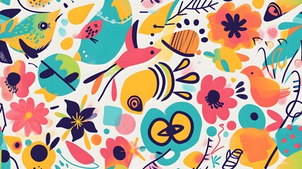 whimsical and playful seamless pattern
