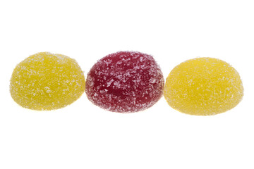 fruit gummy candies isolated
