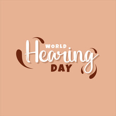 World Hearing Day Groovy Vector Design