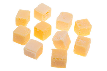 cheese cubes isolated