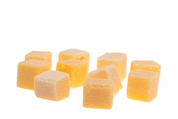 cheese cubes isolated