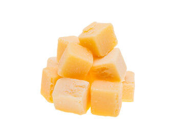 cheese cubes isolated