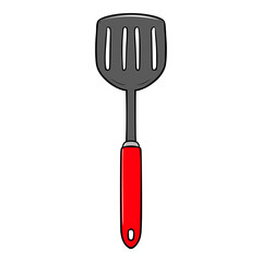 red spatula illustration hand drawn isolated vector