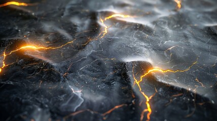 Dark marble background with yellow veins
