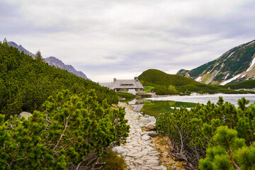 Fototapeta na wymiar Morski Oko , mountain lake and hiking spot