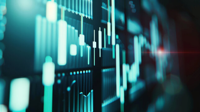 digital financial graph with fluctuating stock market data and trading indicators