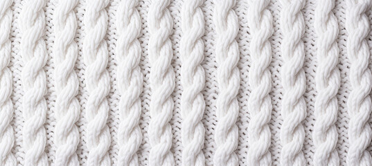 Fototapeta na wymiar White Knitted wool texture background