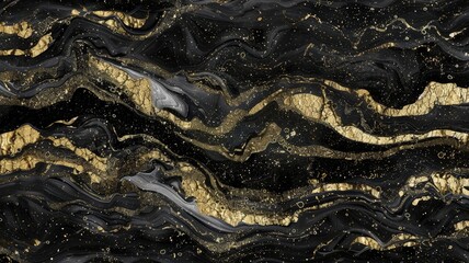 Fototapeta premium Luxury Black and Gold Marble Texture for Elegant Backgrounds