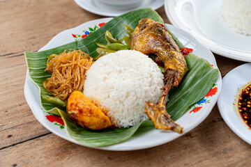 Indonesian Fried Chicken or Ayam Penyet