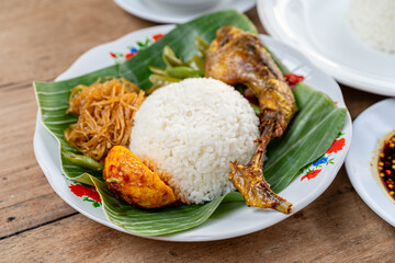 Indonesian Fried Chicken or Ayam Penyet