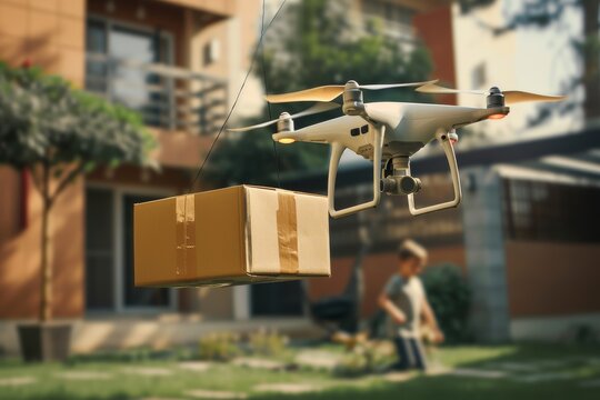 Smart package Drone Delivery smart home apps. Box shipping drone delivery system parcel public transportation transportation. Logistic tech tech demonstrations mobility food delivery