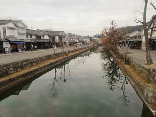 レトロで伝統的な日本の街並み、岡山美観地区