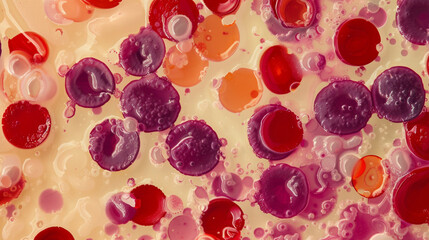 Advanced Blood Microscopy: Detailed Study of Lymphocyte Elements for Medical Diagnoses...Peripheral Smear with Lymphocyte Elements and Hyperchromatic Nucleus.