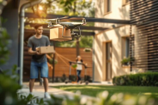 Smart package Drone Delivery partnerships in drone logistic. Parcel parcel fulfillment box accessibility shipping. Logistic anti poaching drone delivery mobility drone data protection
