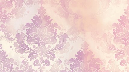 A soft and delicate pattern in pastel colors, featuring subtle floral motifs, suitable for a baby nursery room wallpaper or textile design. 8k - obrazy, fototapety, plakaty
