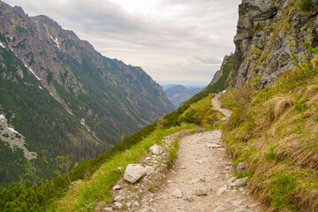 Naklejka premium Morskie Oko , hike and panorama in the Tatras mountains