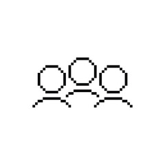 pixel people   icon.  Vector pixel art people  8 bit logo for game