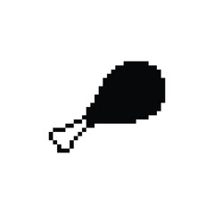 Fototapeta premium chicken leg pixel art icon fast food pixel element for 8 bit game