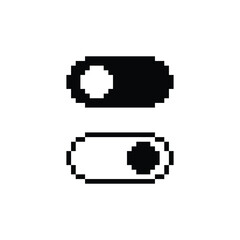 On Off switch icon 8 bit, pixel art  turn On Off  icon  for game  logo.