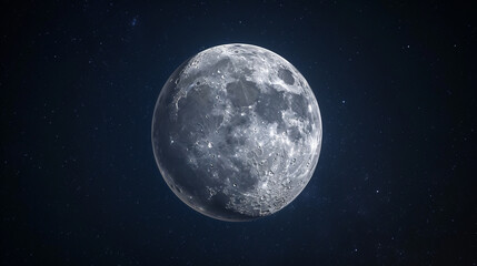 Fototapeta na wymiar Realistic moon on the night sky