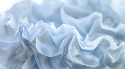 a very close-up of a corner of a plastic bag showing how the wrinkles meet to form a distinctive pattern on a hazy backdrop. 