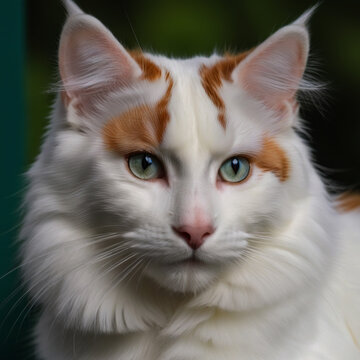 The Turkish Van cat poses for a photograph