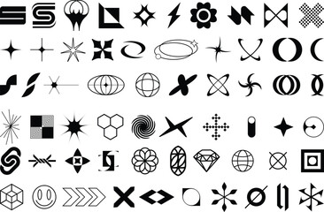 Geometric, Brutalism, Futuristic, Y2k Element Design