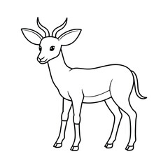 Vector cartoon impala coloring page for kids.