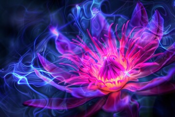 a stunning vibrant bioluminescent flower