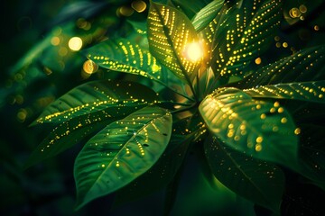 Fototapeta na wymiar a bioluminescent plant
