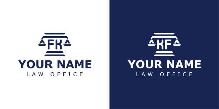Letters FK and KF Legal Logo, suitable for lawyer, legal, or justice with FK or KF initials