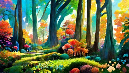 fairy tale forest - obrazy, fototapety, plakaty