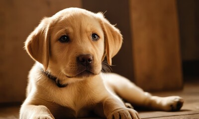 Cute labrador dog puppy with white fur - 740946518