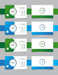 Creative business card design, premium modern business design, clean modern professional business card design, name and elegant business template with 2 colors green and blue.  
