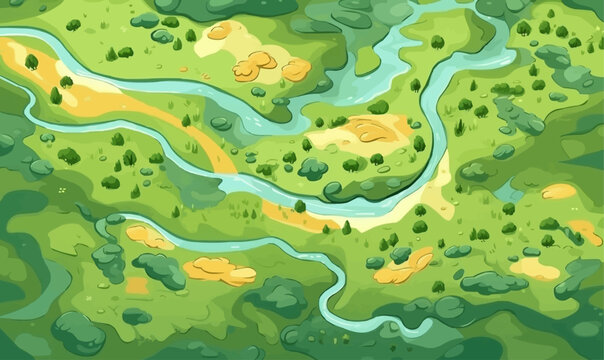 top view aerial shot of field vector flat isolated illustration