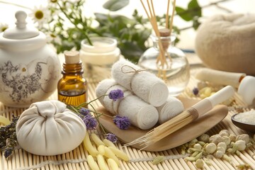 Zen Spa Retreat with Herbal Massage Compresses and Natural Aromatherapy Oils
