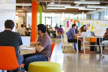 Collaborative Workspace with Creative Professionals Engaged in a Modern Office