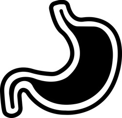 Fototapeta premium good digestion icon . improve stomach system vector symbol in black filled vector, human internal organs icon symbol, black silhouette images, endoscopy vector, isolated on transparent background.