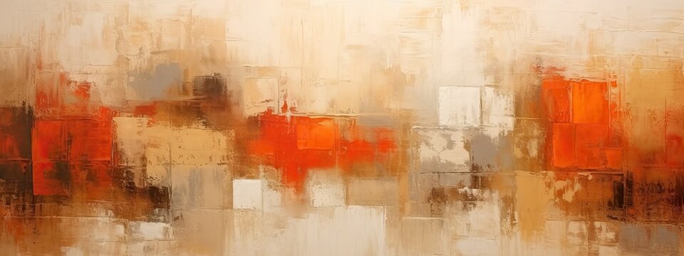 Naklejki Orange and white canvas paint texture