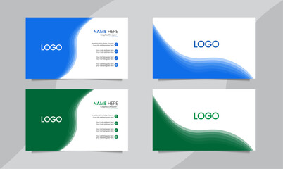 New design, creative business card design, premium modern business design, clean modern professional business card design, name and elegant business template with blue and green colors.  
