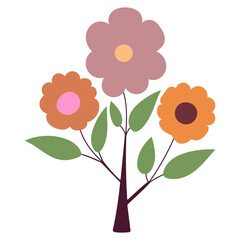 Decorative flower. Floral plant element for beautiful design. Simple form. Vector drawing.