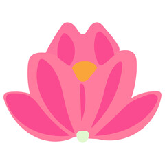 Flat flower bud element for beautiful design. Simple form. Vector drawing.
