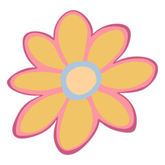 Flat flower bud element for beautiful design. Simple form. Vector drawing.