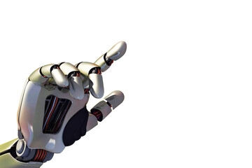 Robotic hand touching on white background. Robotic technology concept.