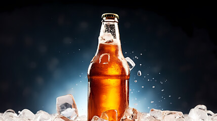 A glass of fresh and cold beer on the background - obrazy, fototapety, plakaty