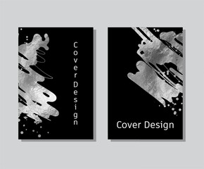 Silver foil abstract grunge banner. Texture, silver foil effect background vector illustration.
