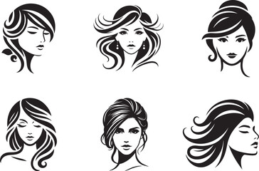 
Beautiful woman silhouette vector Vector Illustration for print and website
